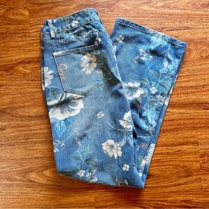 Floral Blue Women's Jeans Large